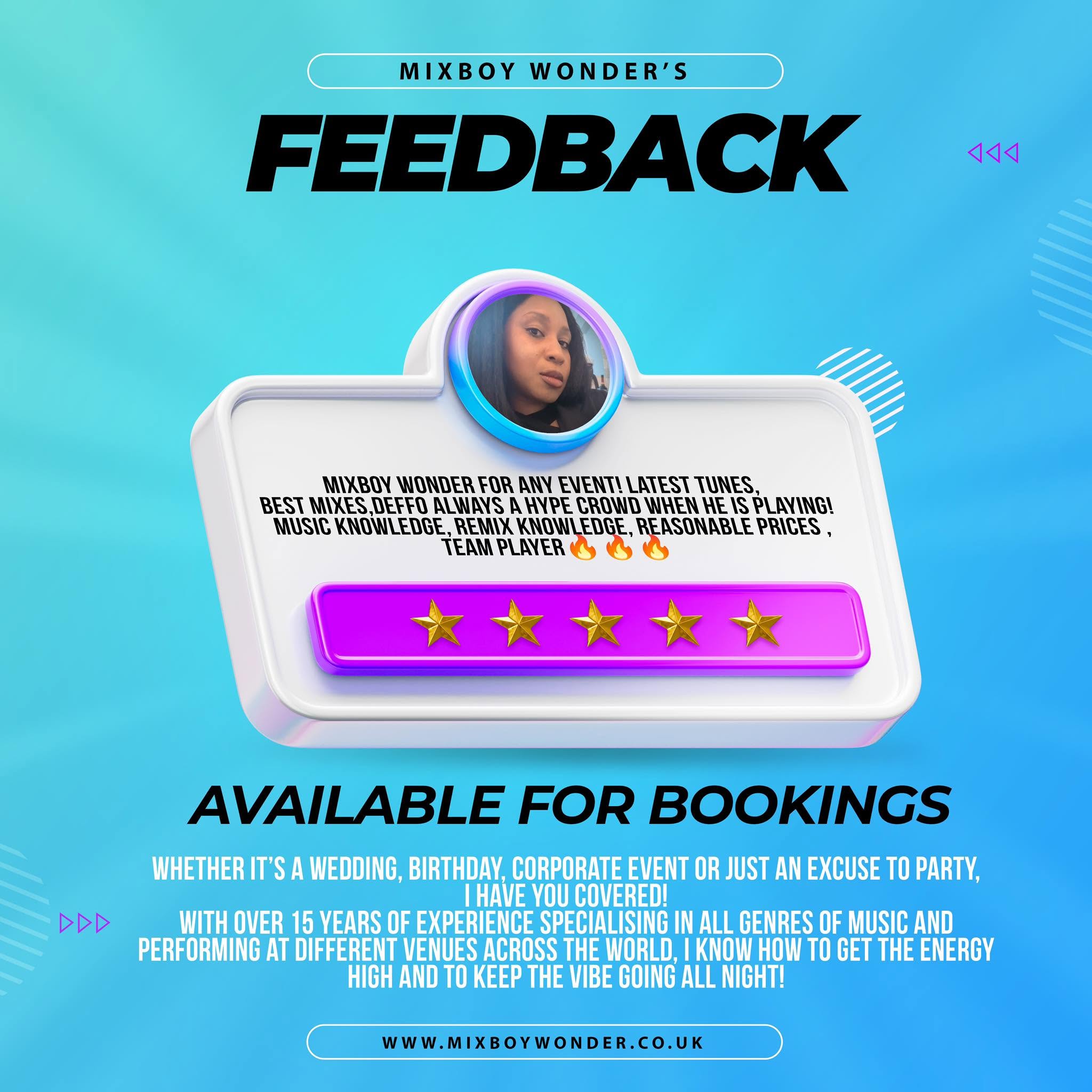 Five-star event feedback
